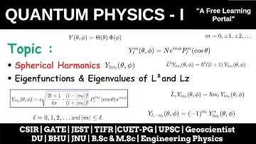 Lecture 73 : Spherical Harmonics | Angular Wavefunction