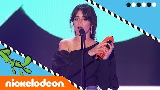 Camila Cabello WINS Favorite Breakout Artist 🎤!! | Kids' Choice Awards 2018 | Nick