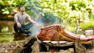 The Discipline of Solitude. Cooking a Tomahawk Steak. Campfire, Training, Meditation and Motivation