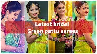 Trendy green color bridal saree designs 2020 |Latest Bridal Kanchi Pattu sarees Collection 2020 |