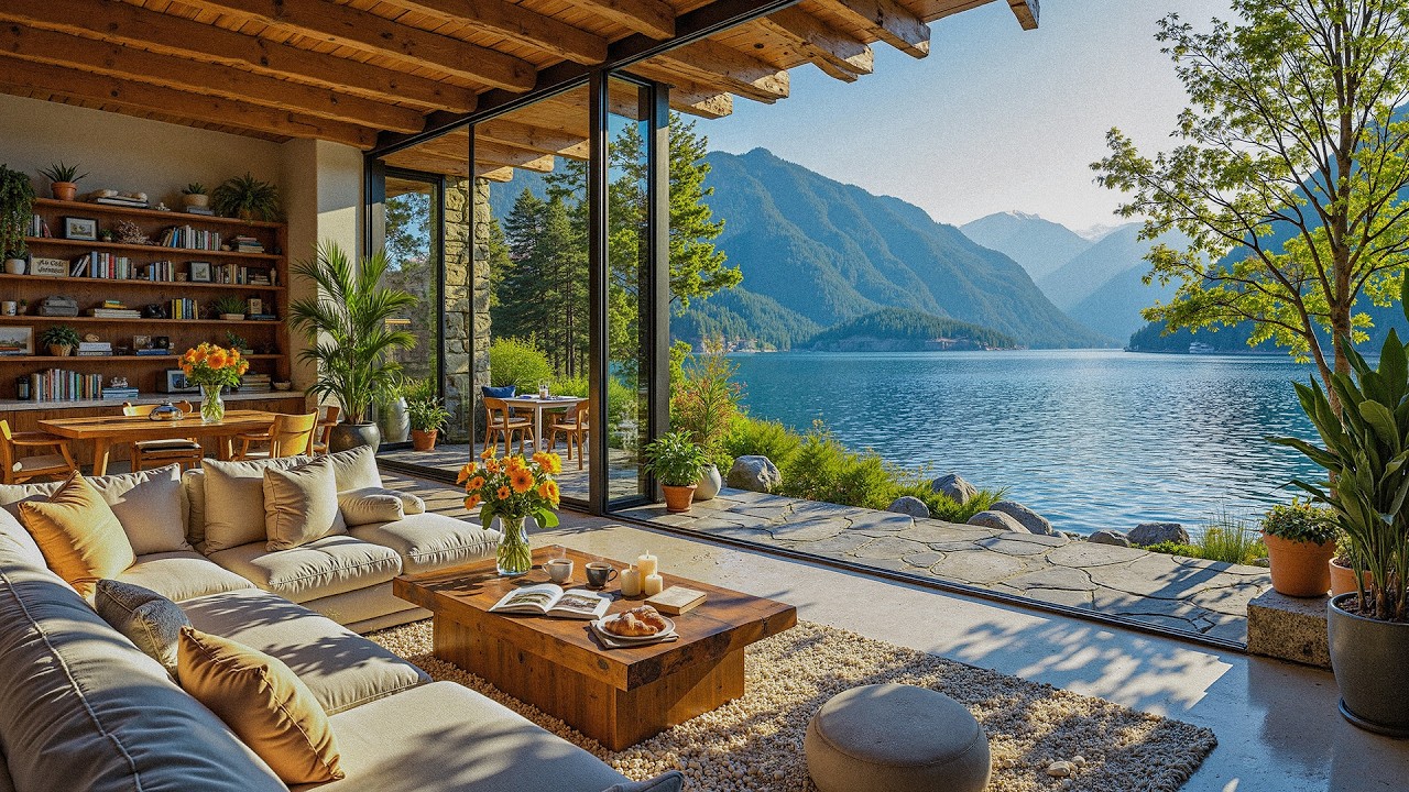 Свежий весенний кофе | Джаз у озера | Спокойный джаз для позитивного настроения