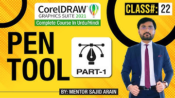 Pen Tool (Part 1) in CorelDraw - CorelDraw2021 Complete Course in Urdu Class 22
