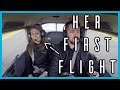 Her first time flying in a small plane!