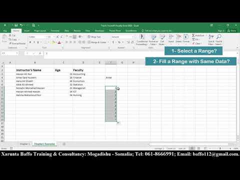 Teach Yourself Visually Excel 2016 #02, Af-Somali