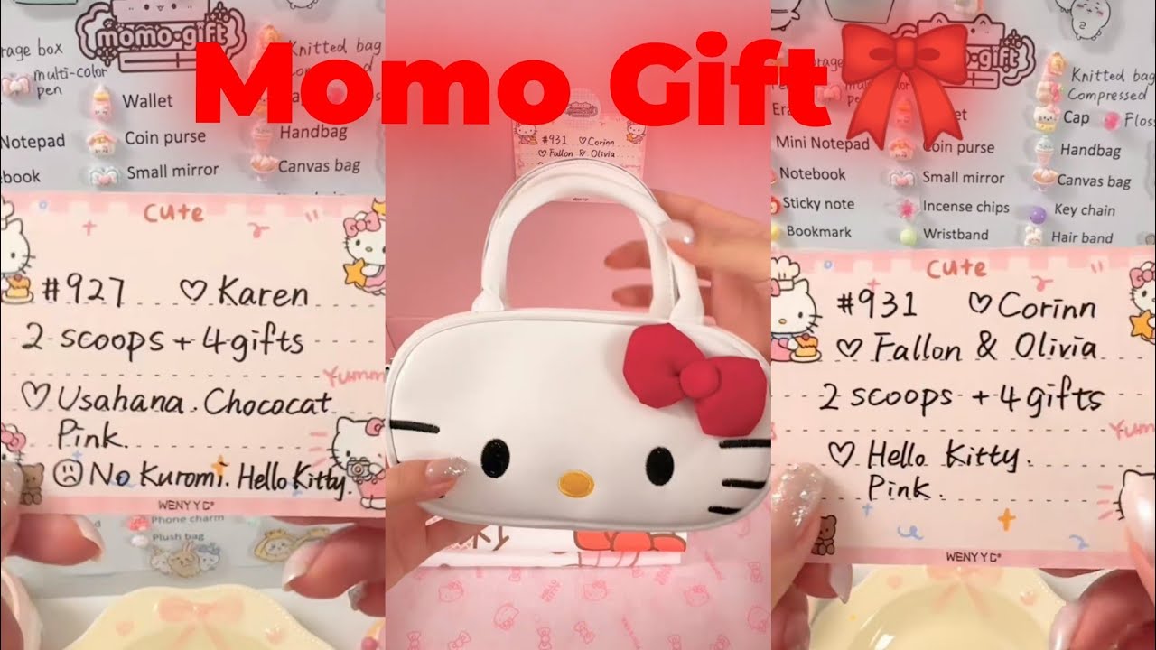 Karen✨Corinn✨2 scoop order packaging😍Momo Gift🎀 #momogiftstore #sanrio #hellokitty 