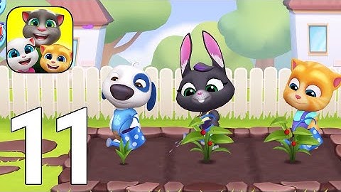 My Talking Tom Friends Gameplay Walkthrough Part 11 - Hank, Becca and Ginger Gardening [iOS/Android]