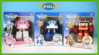 玩ROBOCAR POLI 波力救援小英雄  開3個LED 發光變形玩具 波力 安寶 羅伊 玩具開箱