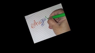 August lettering in cursive writing #youtube #lettering #shortsfeed  #cursive #ytviral#shorts