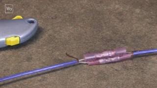 How to splice repair an electric floor heating cable using butt connectors