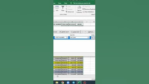 How to do Sorting by Cell Colour in excel
