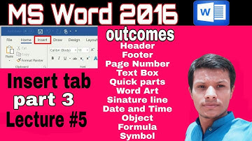 ms word 2016 insert tab Urdu / Hindi | ms word insert tab | Learning Talk