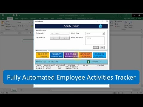 Fully Automated Employee Activities Tracker - Excel Based Utility Tool