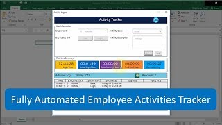 Fully Automated Employee Activities Tracker - Excel Based Utility Tool