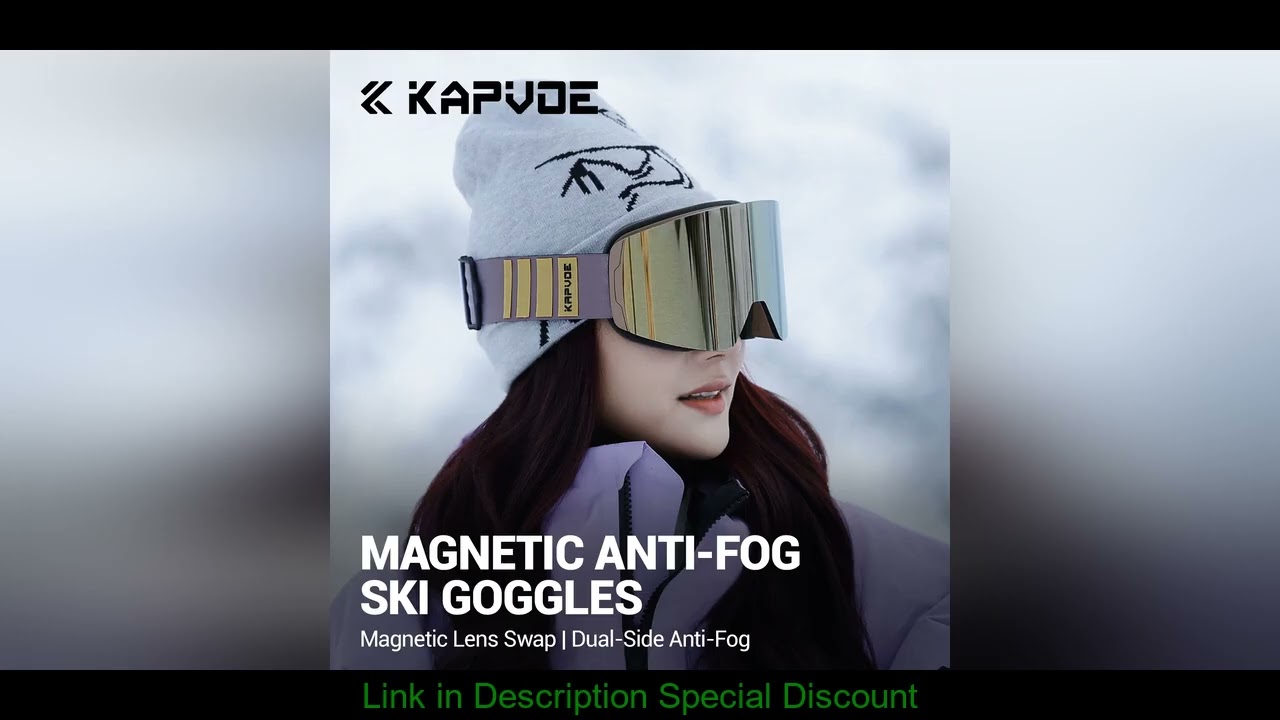 KAPVOEAnti-fog Skiing Goggles Photochromic Winter Outdoor Sports Glasses Skating Snowboard Equipment