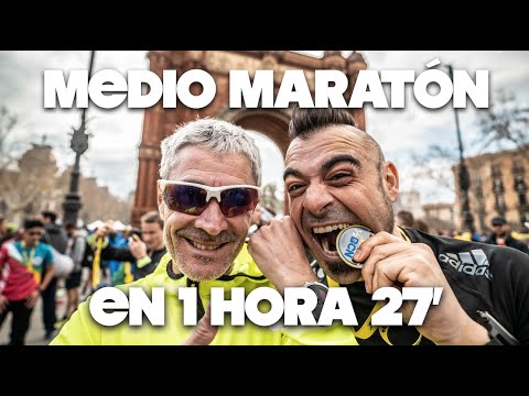MITJA MARATÓ BARCELONA en 1 HORA 27' | Valentí Sanjuan y Martín Fiz