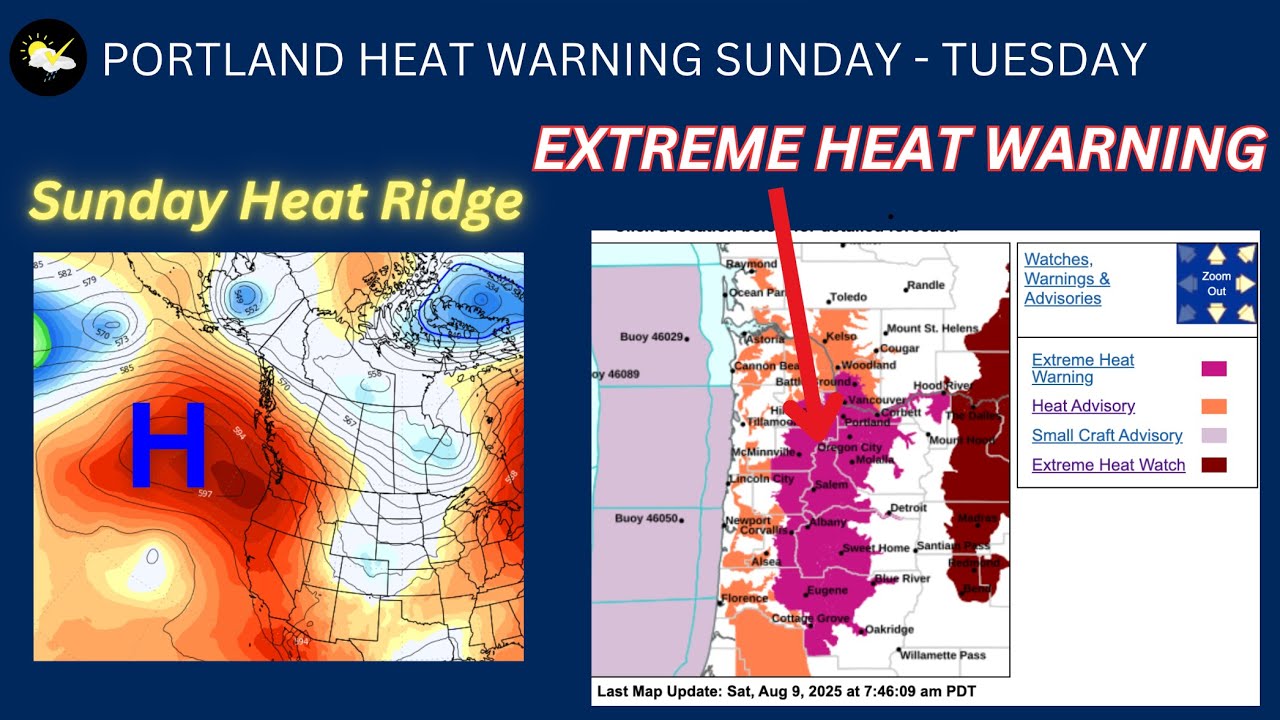 Portland Weather Extreme Heat Warning Issued - YouTube