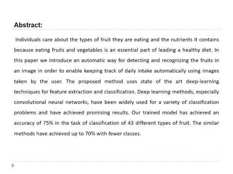 A CNN based approach for fruit recognition & calorie estimation based on raspberry pi