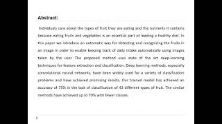 Famous A CNN based approach for fruit recognition & calorie estimation based on raspberry pi Profile