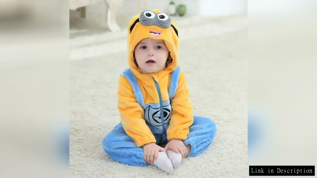 Baby Minions Kigurumis Newborn Clothes Rompers Boys Girls Onesie Toddler Pajama Winter Warm Kawaii I