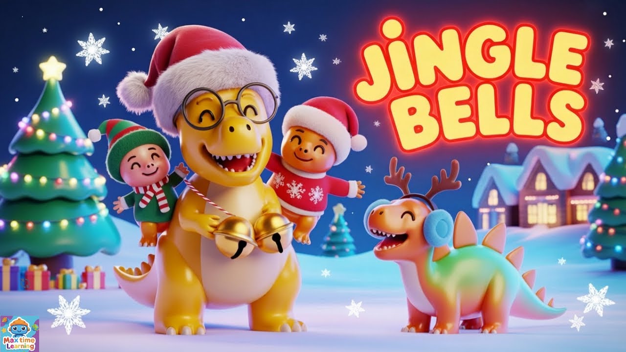 Jingle Bells with Dinosaurs |Santa Trex Brings Gifts! | Christmas Song for Kids
