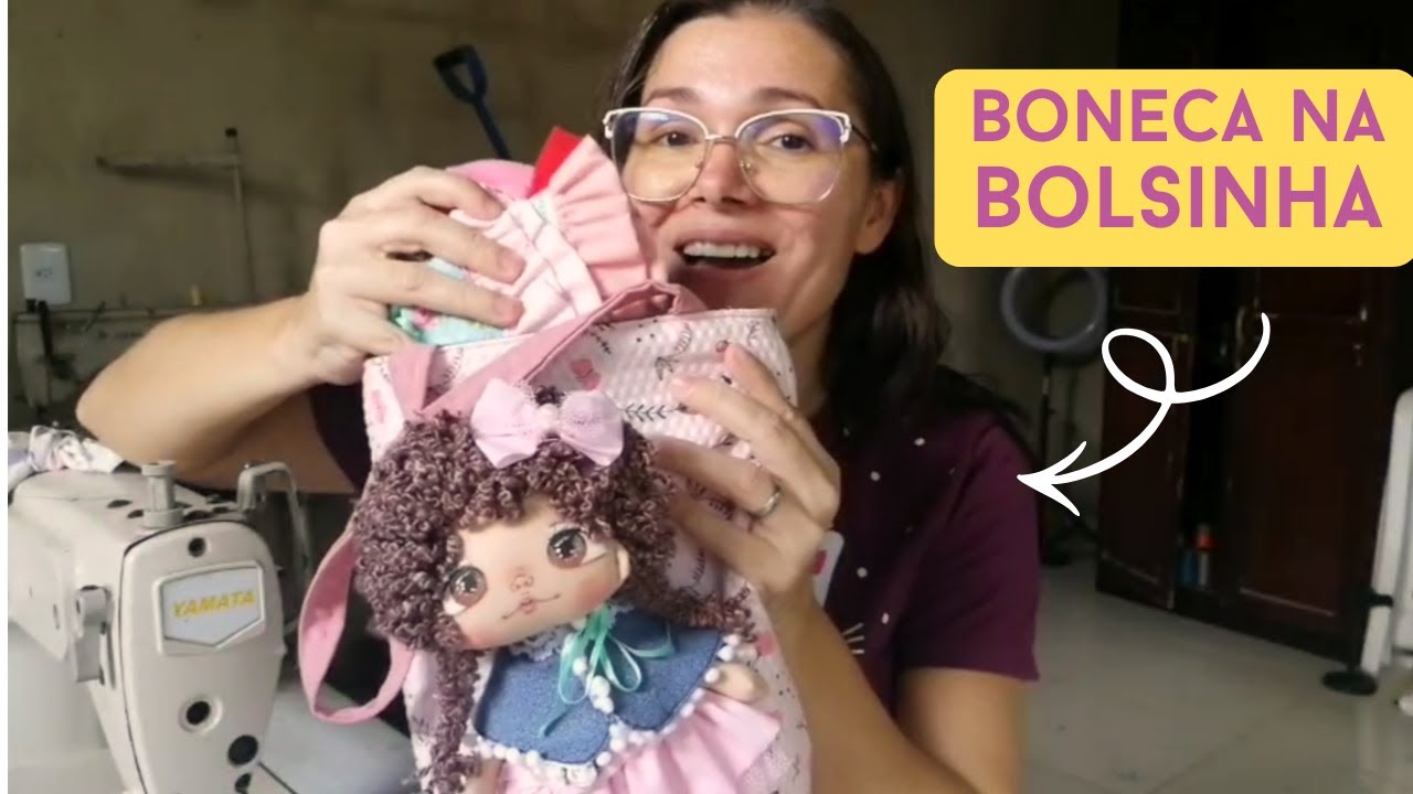 BONECA NA BOLSA [Parte 1]: Corpo e Cabelo (Passo a Passo de Costura Completo)
