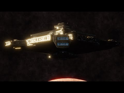 Sith Imperial fleet jumping out of hyperspace - Blender animation