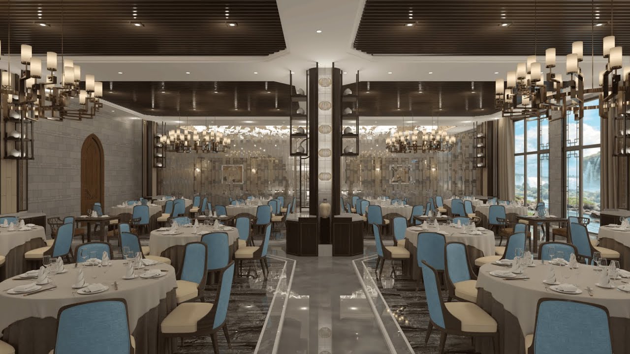 Luxury Restaurant Interior Walkthrough | College Design Project | Modern Bar & Dining Space