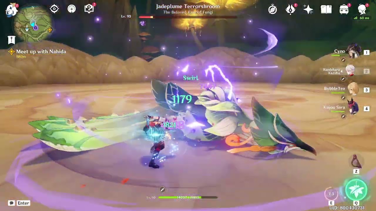 C0 Cyno Showcase Level 70 Talent 6,6,6 vs Sumeru Boss