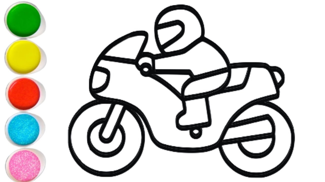 Desenhos para colorir de desenho de uma moto esportiva para