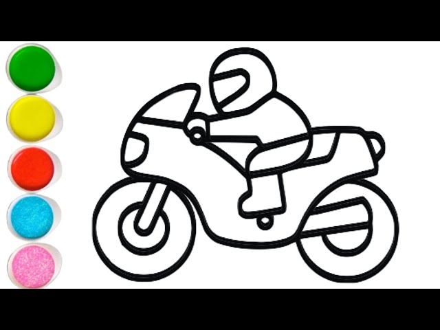 Desenho de moto com mulher para colorir - Mais Educativo