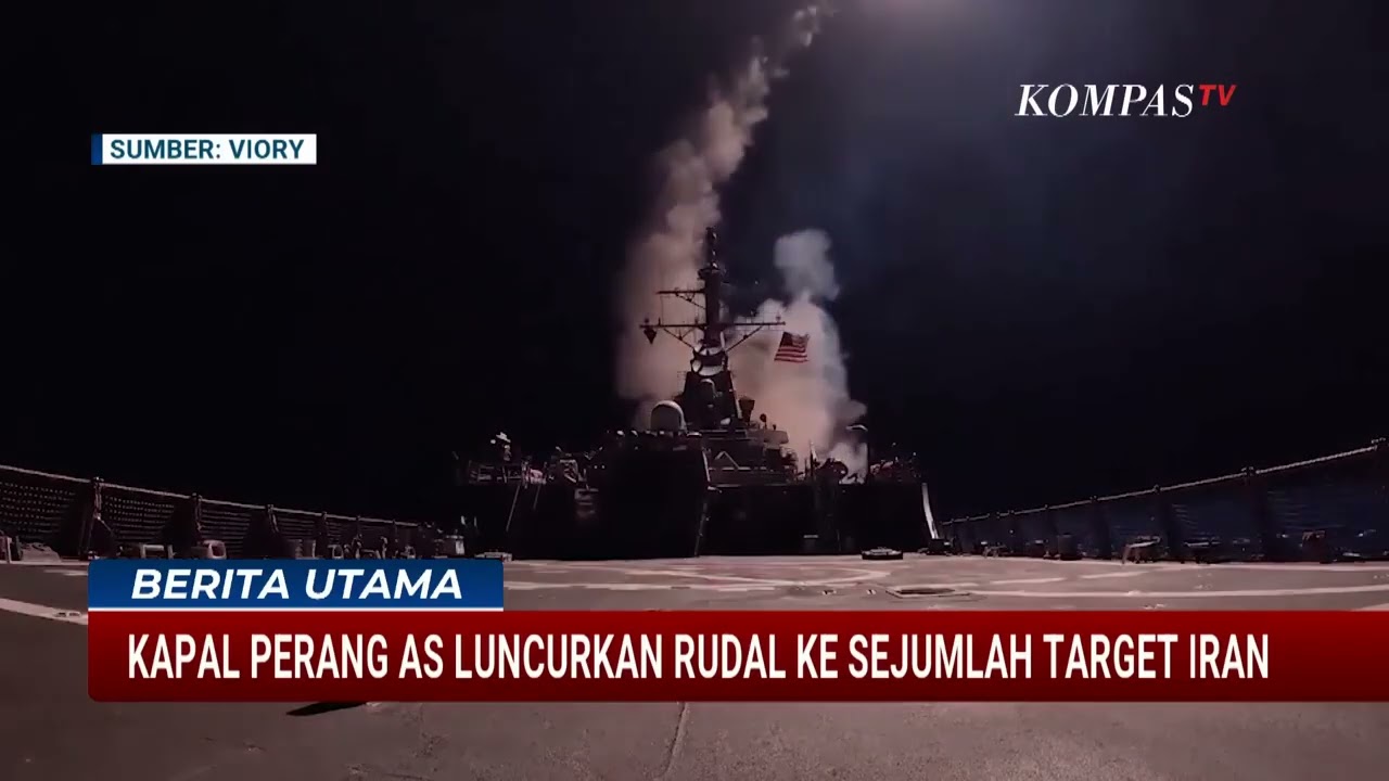 Komando Pusat Militer AS Rilis Rekaman Kapal Perang Tembakkan Rudal ke Iran   BU