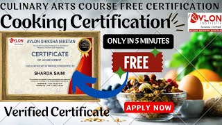 Culinary Arts Course Free Certification Online | Cooking Course Free Certificate | Culinary Arts