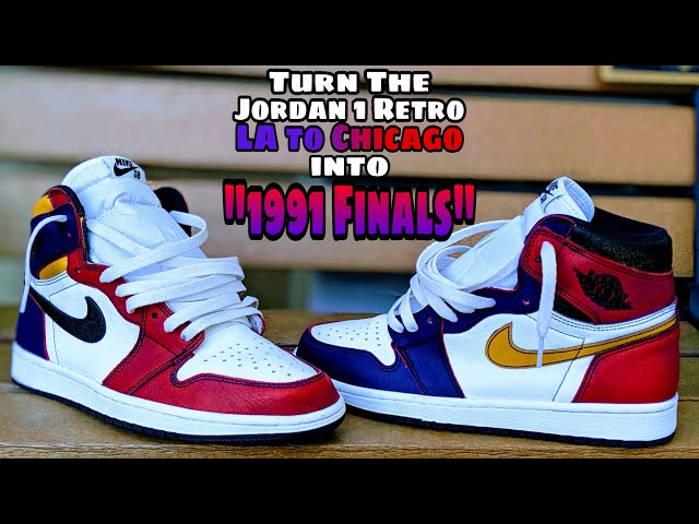 TUTORIAL: How To Change Nike SB x Jordan 1 LA to into "1991 Finals" - YouTube
