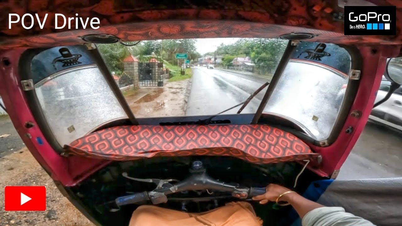 |Bajaj 2 strock| City Drive | Rain Drive | Small City | Kerala | POV | GoPro | Petrol Autorickshaw|