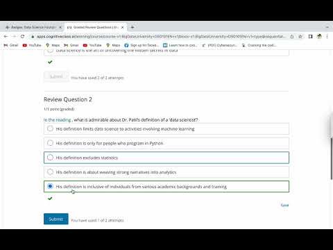 IBM data science internship level-1, module-5 review questions and answers