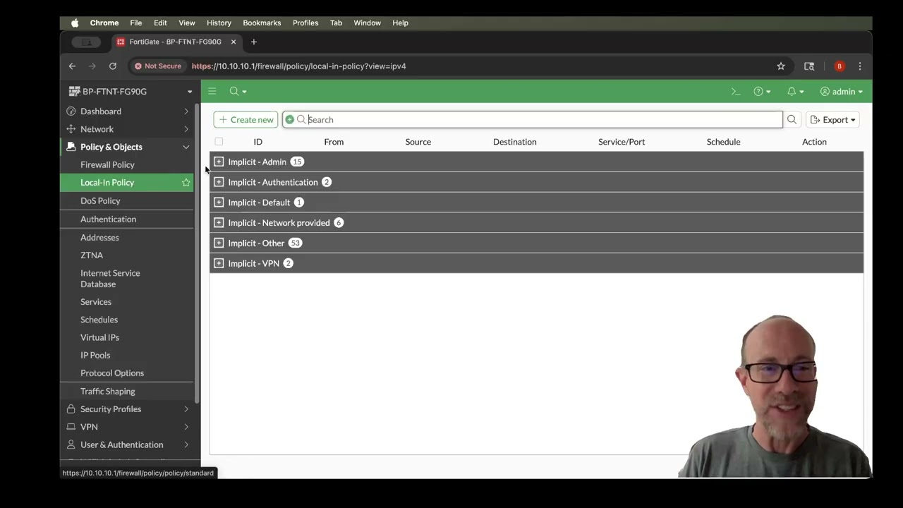 FortiOS FortiGate Local-In Policy