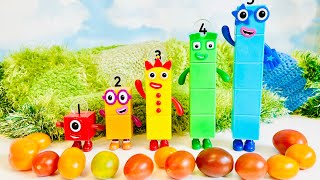 Numberblocks Toy Characters Counting Tomatoes and Fun Surprise Mini Opening