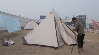 Naturehike ワンポールテント 八角形 収納方法 - YouTube