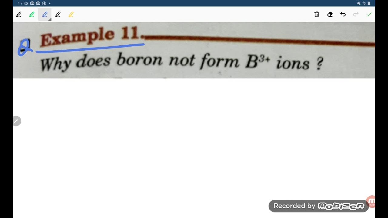 why does Boron not form B3 + ion YouTube