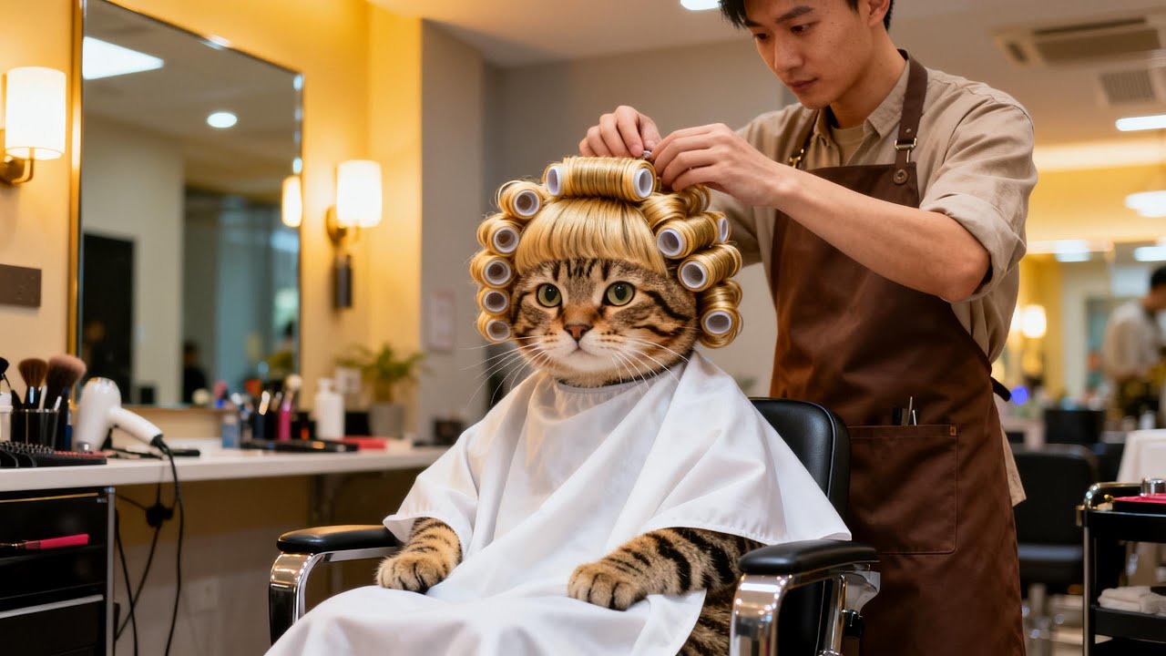 キジトラ猫Hanaのヘアサロン体験✂️マリリン・モンローになりたい