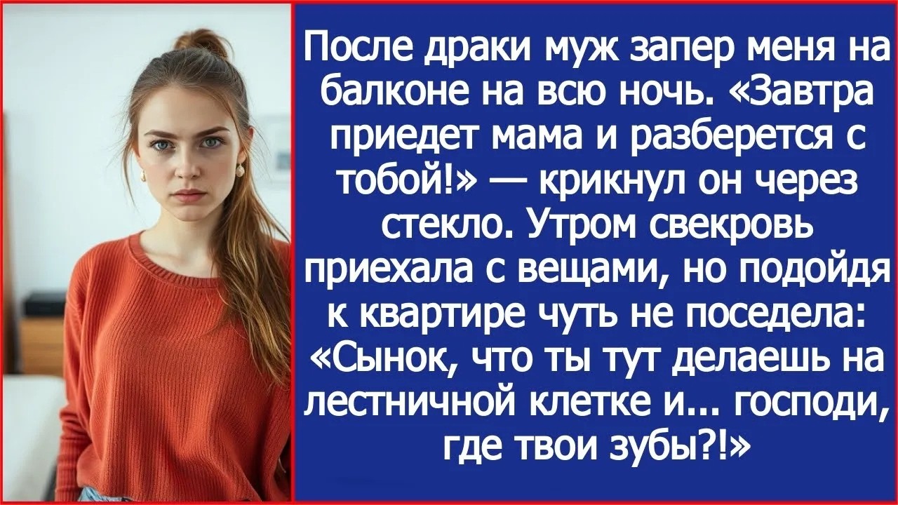 «Завтра приедет мама и разберется с тобой!»   после драки муж запер меня на балконе на всю ночь