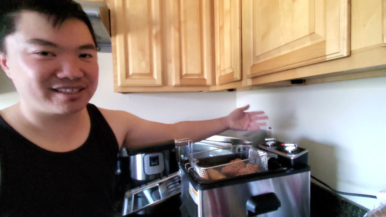 KALORIK Easy Clean Deep Fryer, chicken tender, fish and chip, curly fried, and sweet potatoes fried