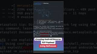 Creating Android Payload using msfvenom #tech #linux #terminal #cybersecurity #hacker #pc #kali