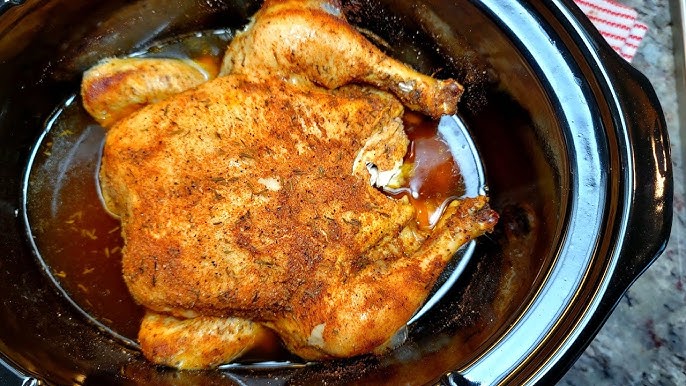 How to Cook a Whole Chicken in a Slow Cooker - Bowl of Delicious