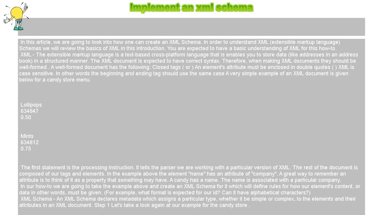 How to : Implement an xml schema - YouTube