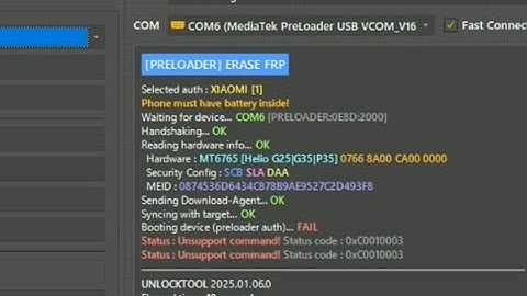 redmi a3 frp bypass unlock tool | Booting device (preloader auth)... FAIL solution @sbmobilepk