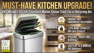 EKO Mirage T 50L Automatic Touchless Trash Can - Fingerprint Resistant Review