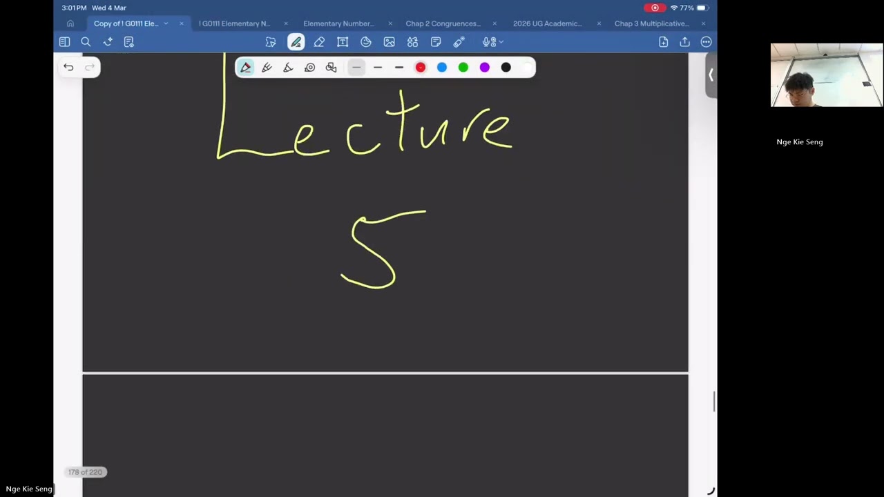 Multiplicative Functions | Elementary Number Theory Lec 5 | Nge Kie Seng 250304