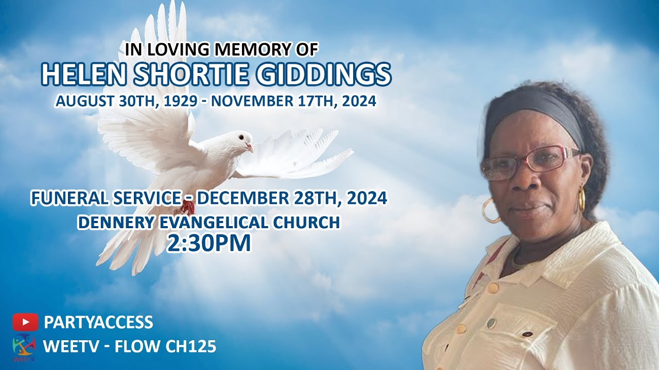 Funeral Service of Helen Shortie Giddings - YouTube