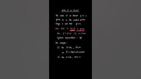 Concept of order of an element of group  #abstractalgebra#order_of_group
